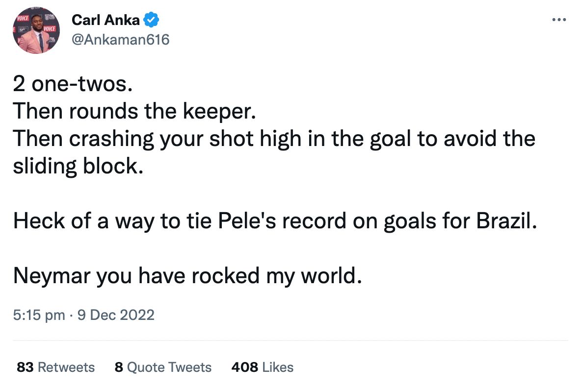 Neymar Tweet Brazil 2022