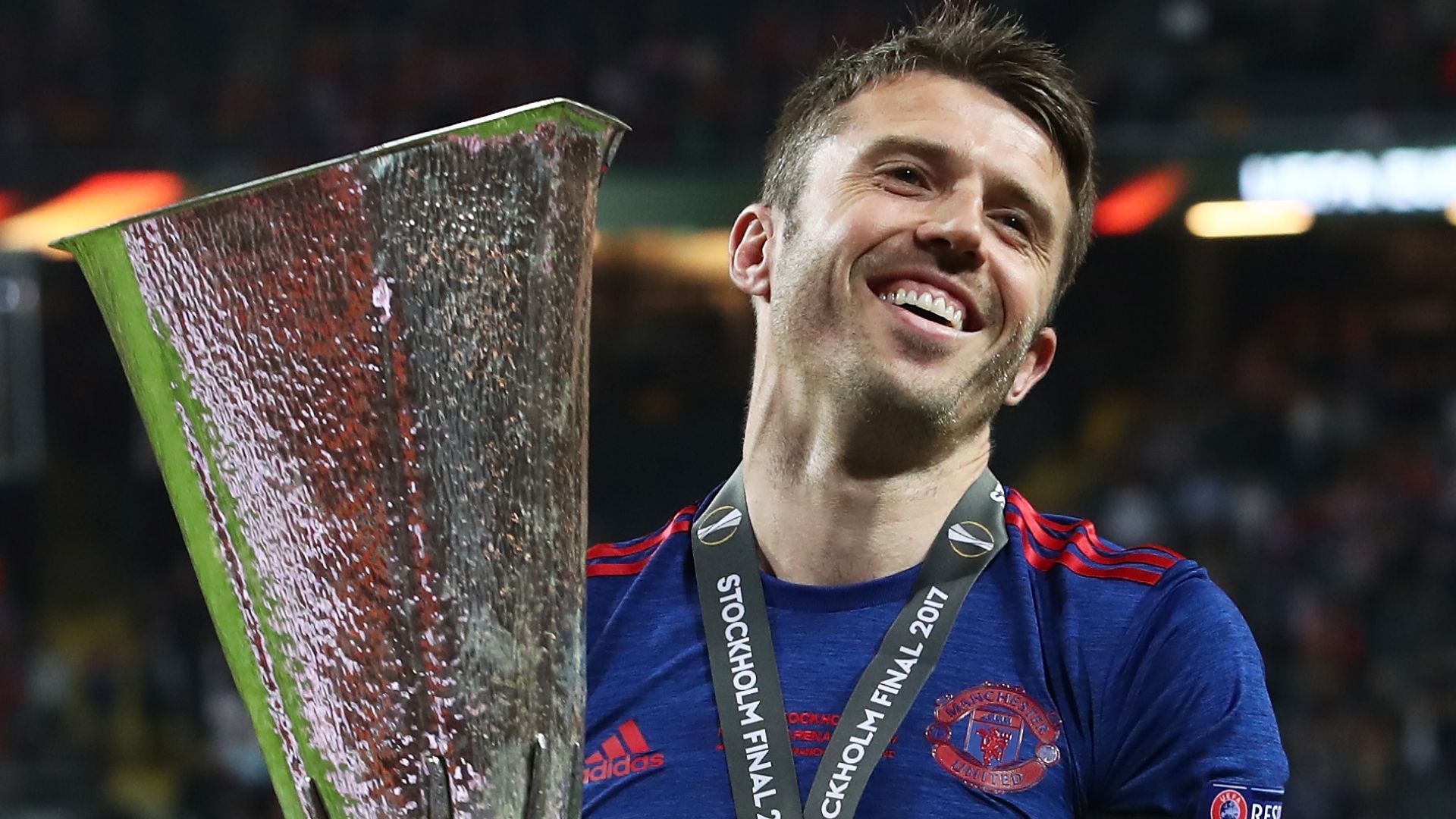 Michael Carrick Europa League trophy Manchester United