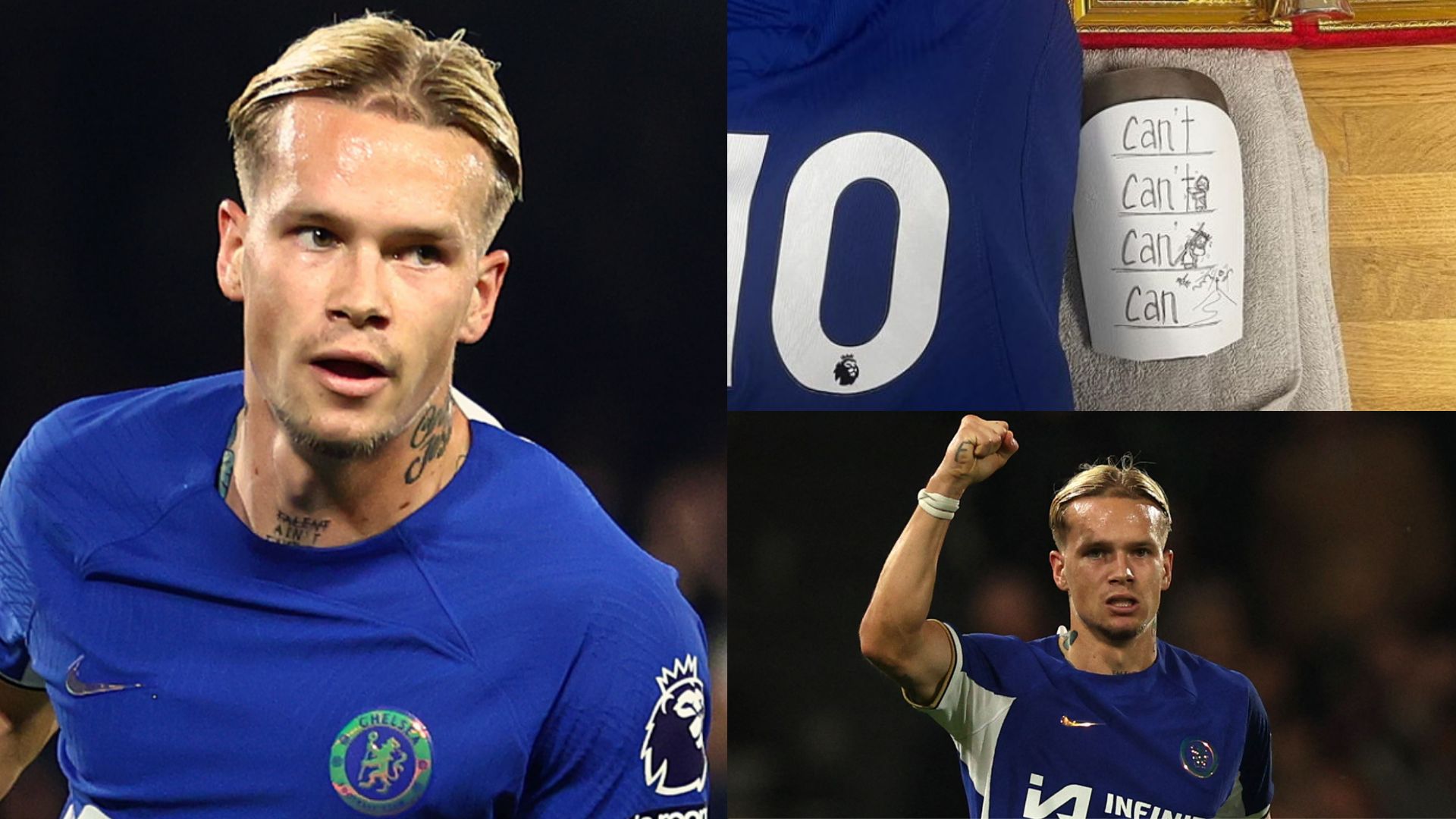 Mykhailo Mudryk shin pads Chelsea 2023-24 goal