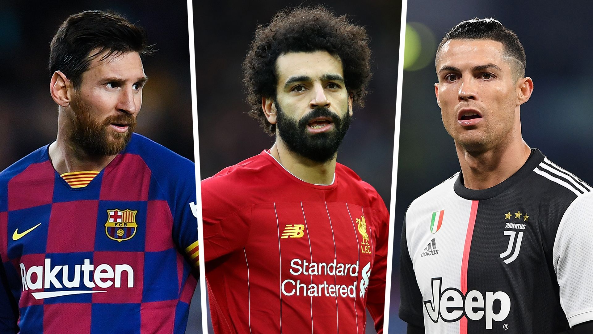 Messi Salah Ronaldo Barcelona Liverpool Juventus