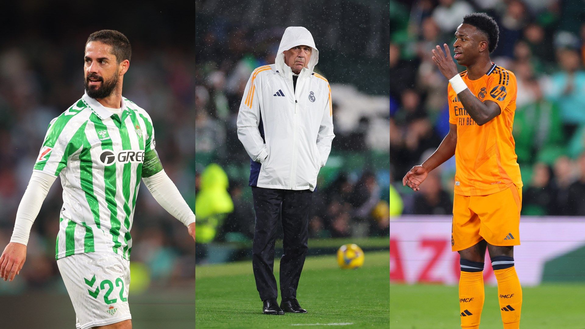 carlo ancelotti - vinicius junior - isco