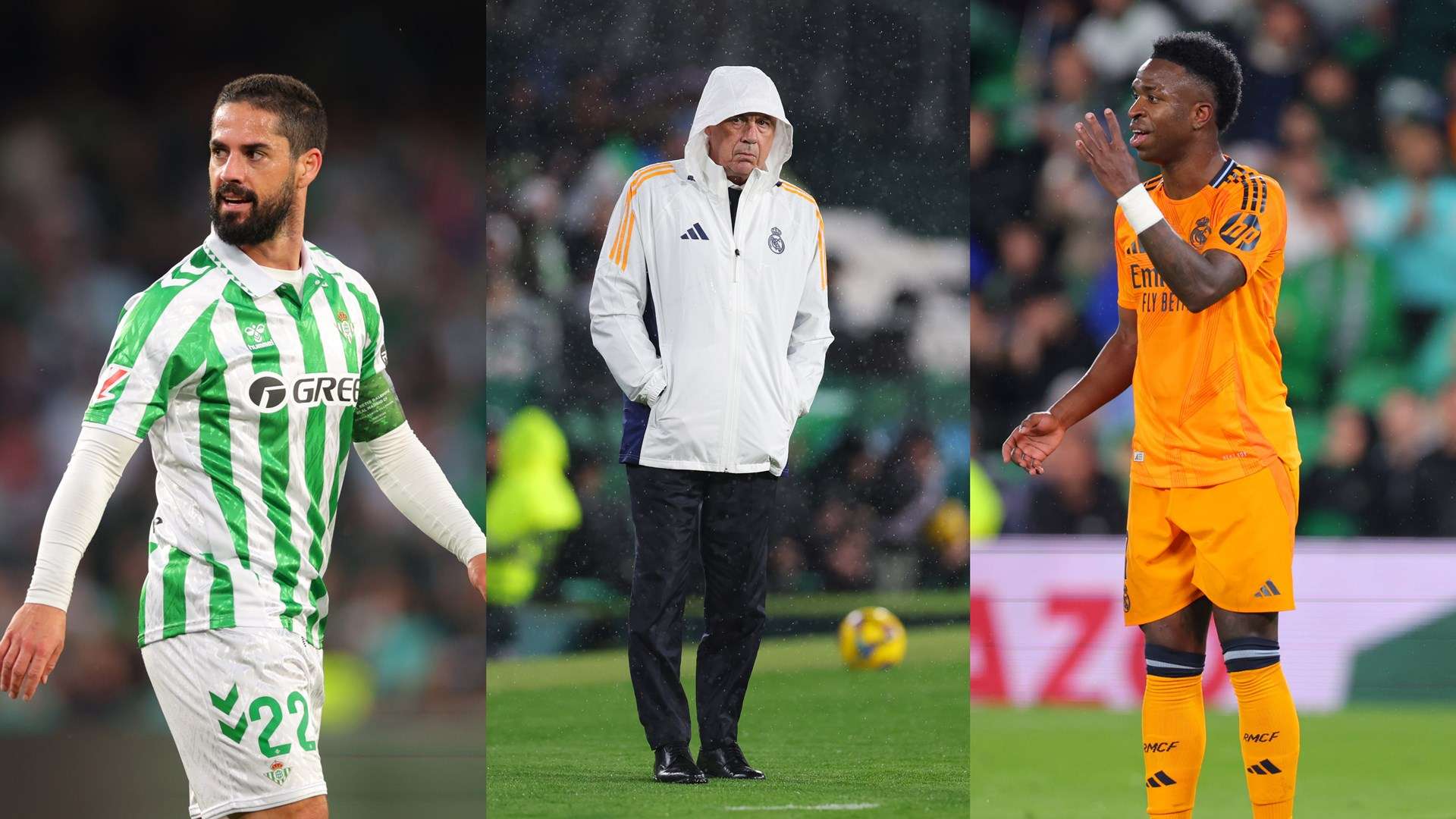 carlo ancelotti - vinicius junior - isco