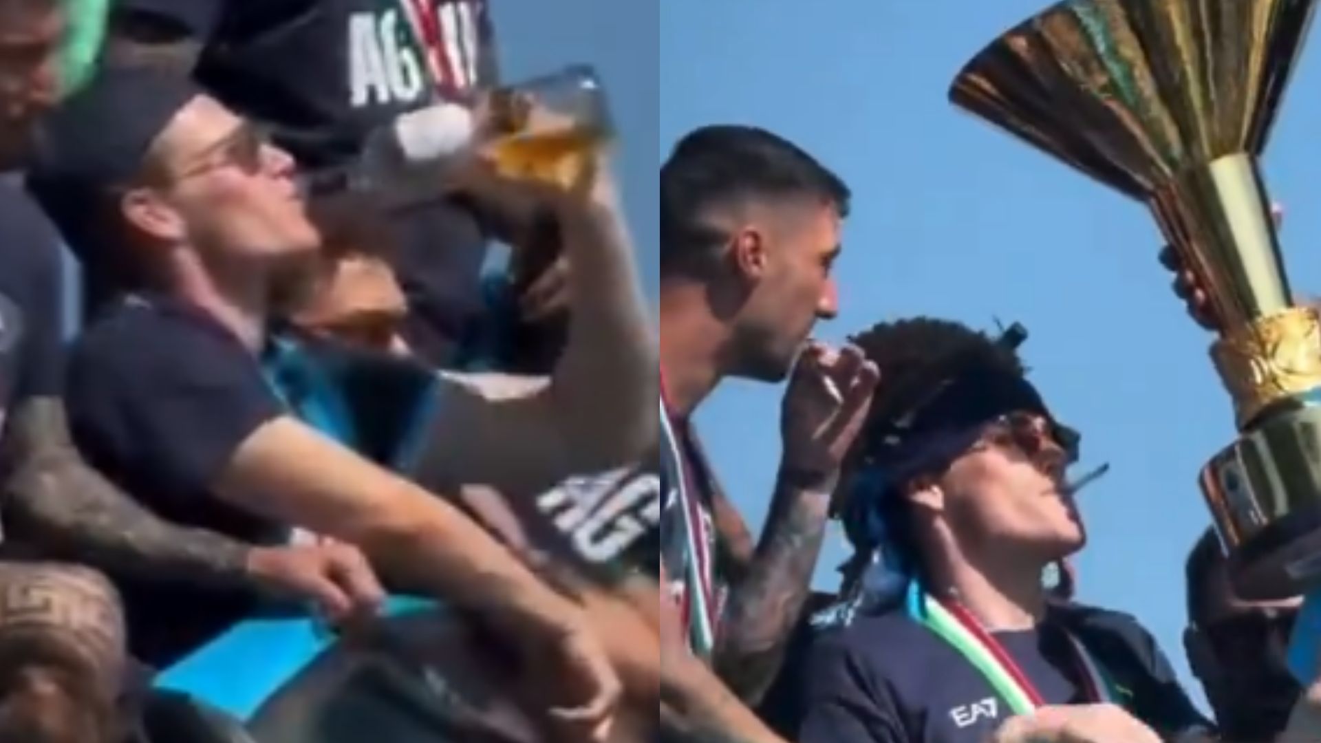 Scott McTominay Napoli drink smoke title parade 2025