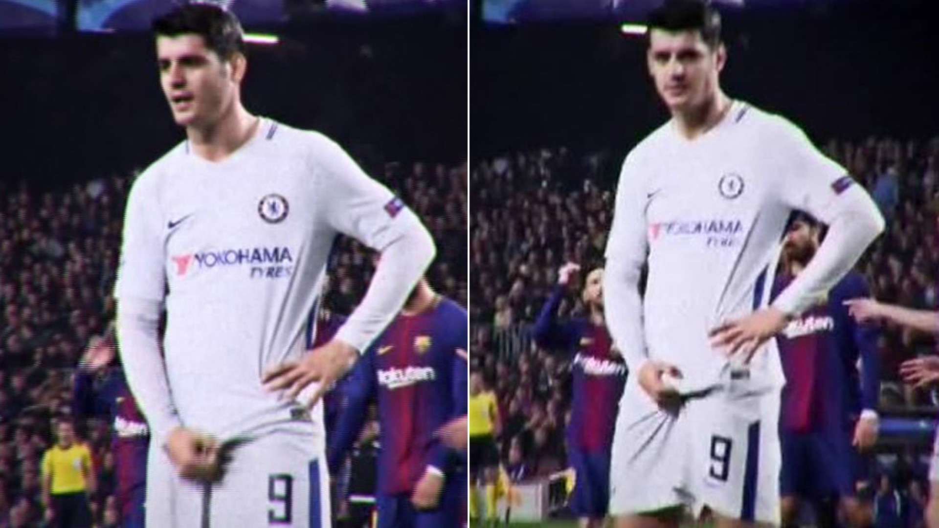 Alvaro Morata gesture against Barcelona fans