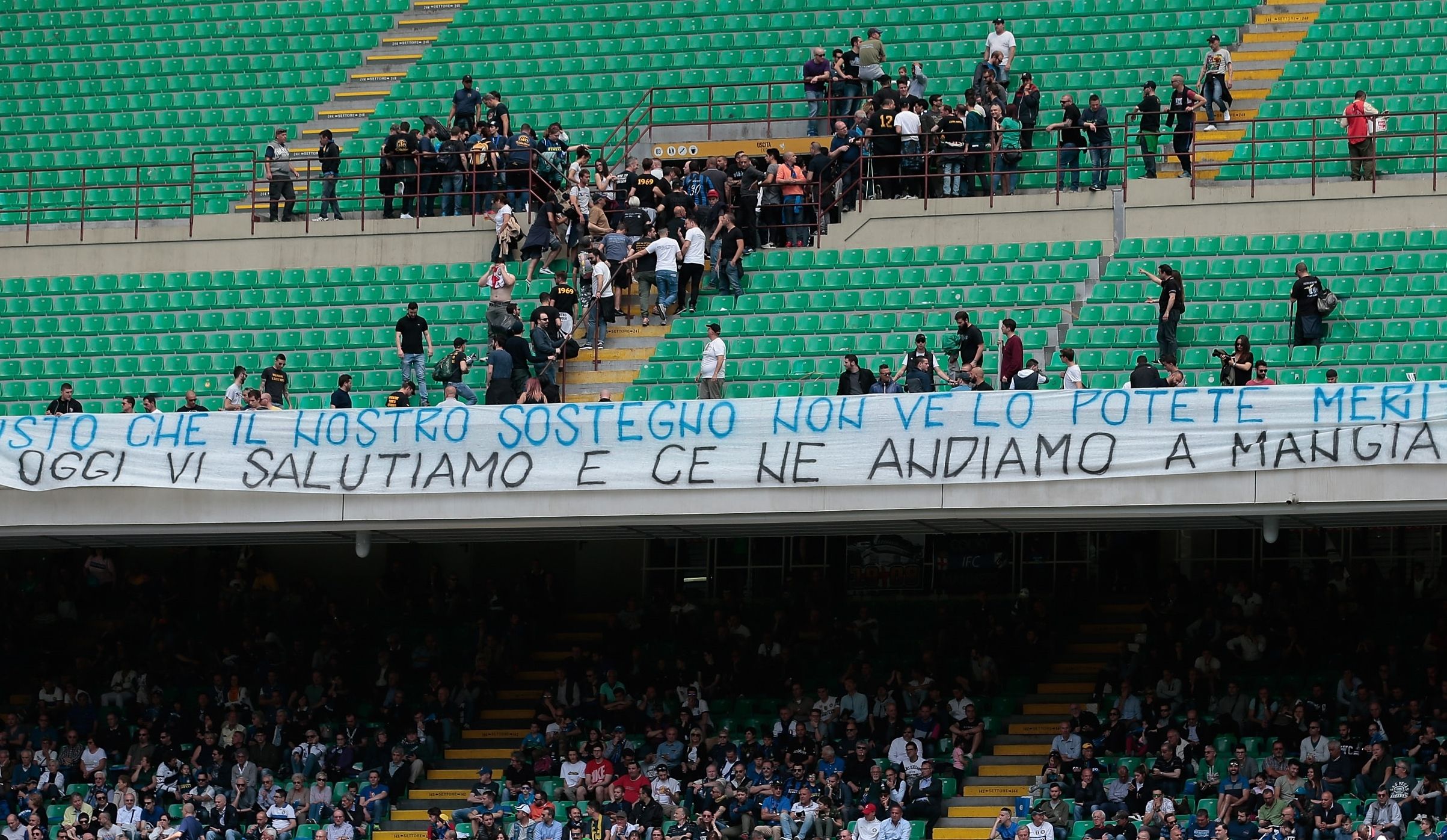 Inter Milan fans walked out