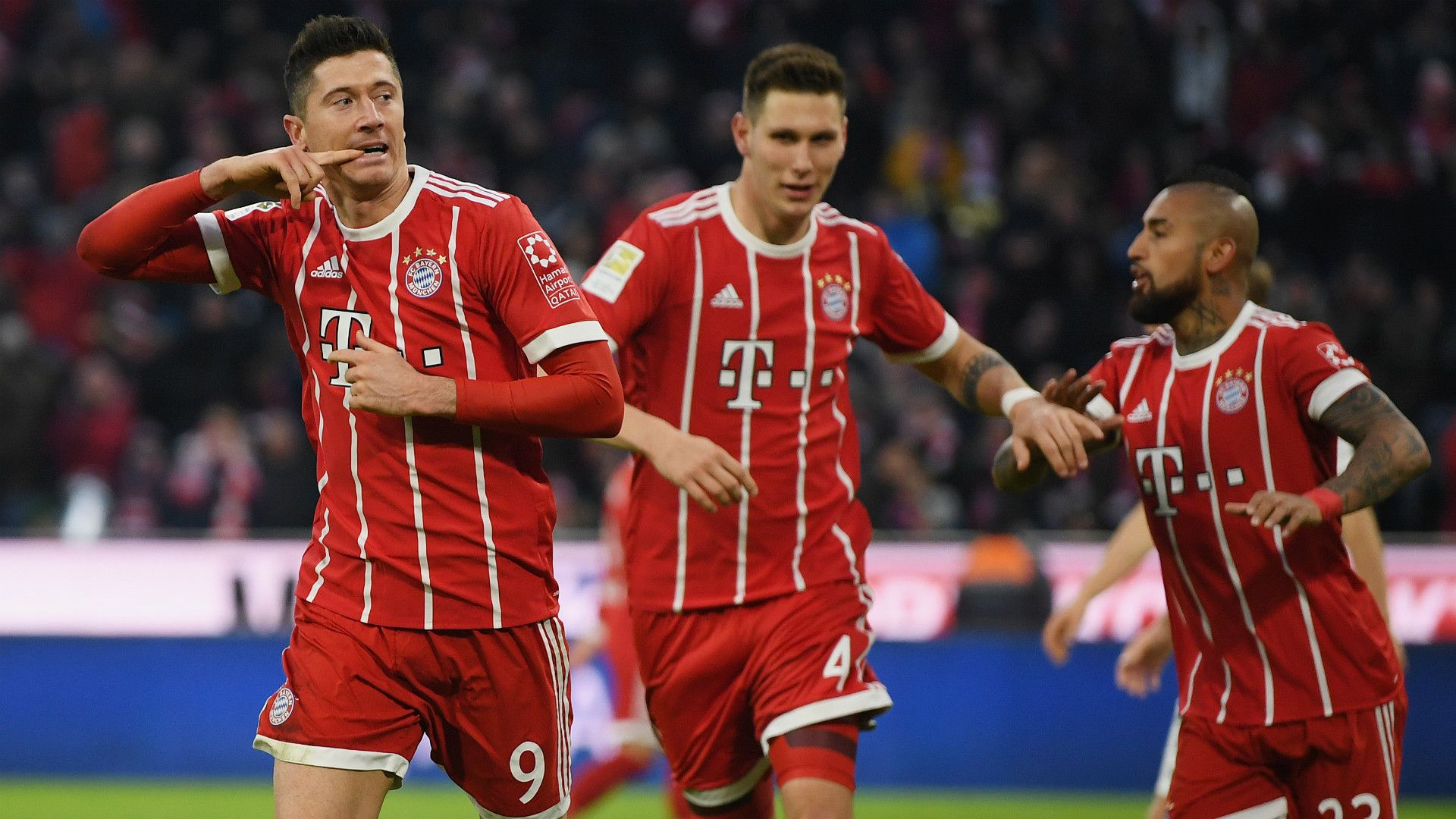ROBERT LEWANDOWSKI NIKLAS SÜLE ARTURO VIDAL BAYERN MÜNCHEN GERMAN BUNDESLIGA 21012018