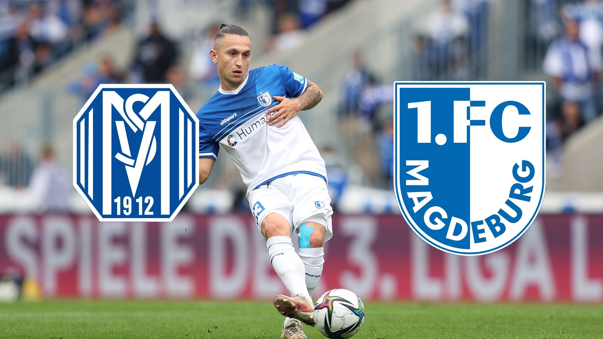 Baris Atik Magdeburg Meppen 2021 Logos 3. Liga