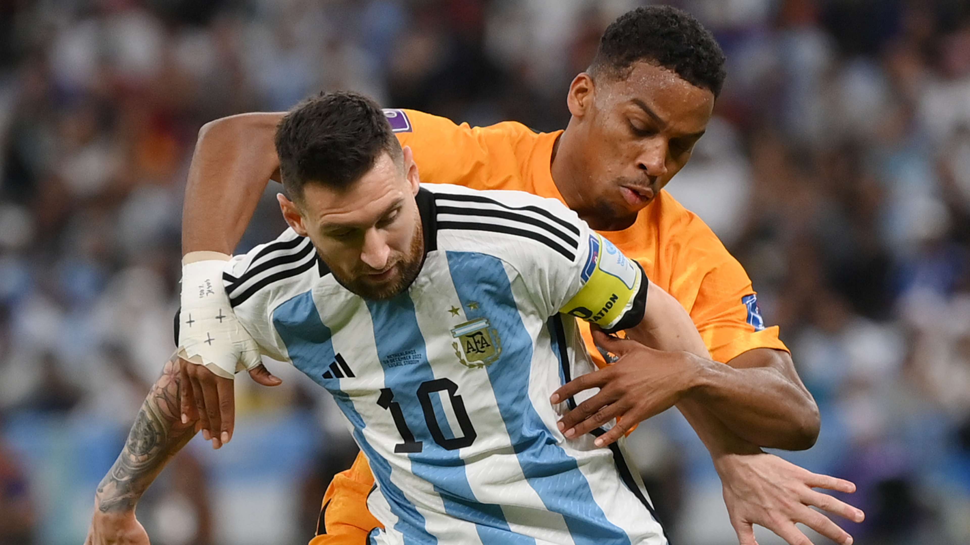 Lionel Messi Jurrien Timber Argentina Netherlands 2022 World Cup