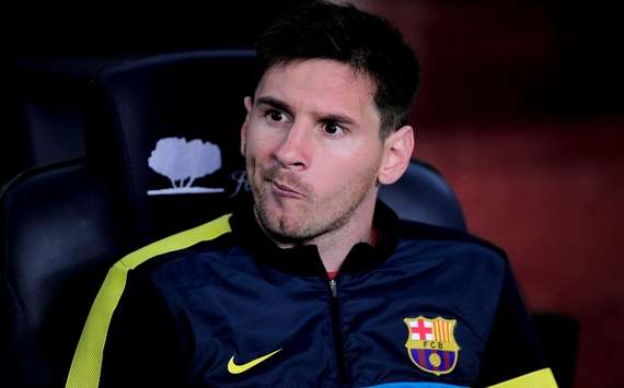 Lionel Messi on the bench