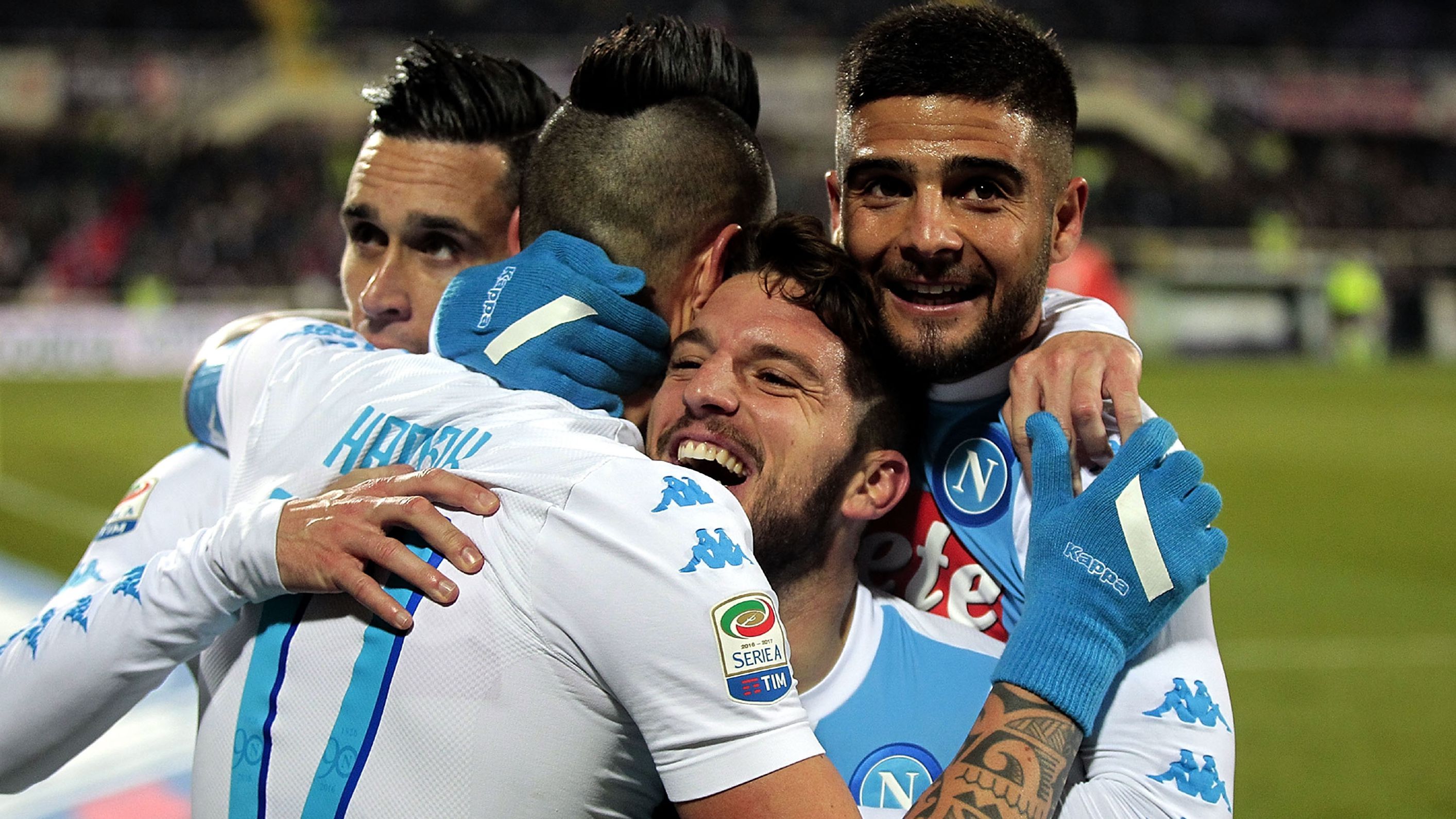 Napoli celebrating vs Fiorentina