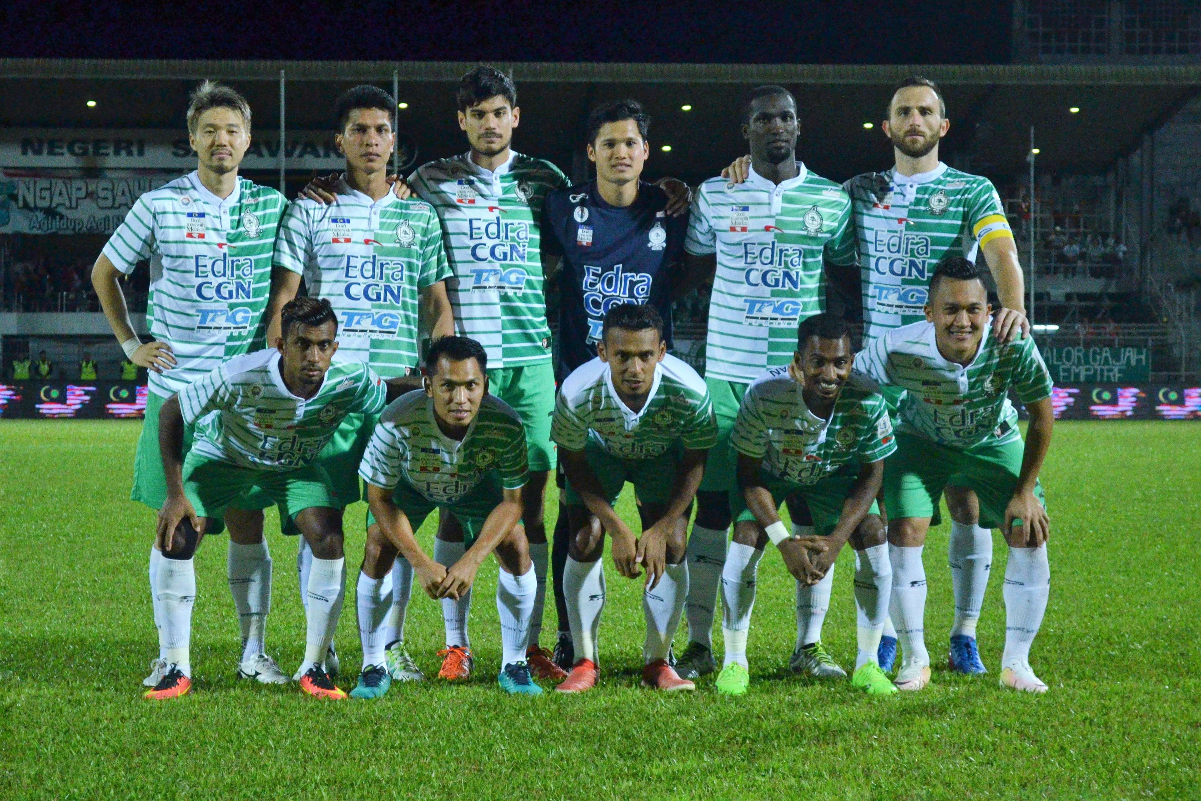 Melaka United's first XI against Sarawak 18/2/2017