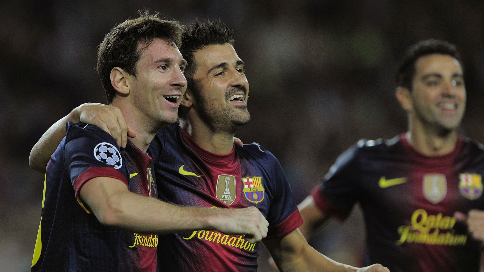 David Villa Lionel Messi Barcelona