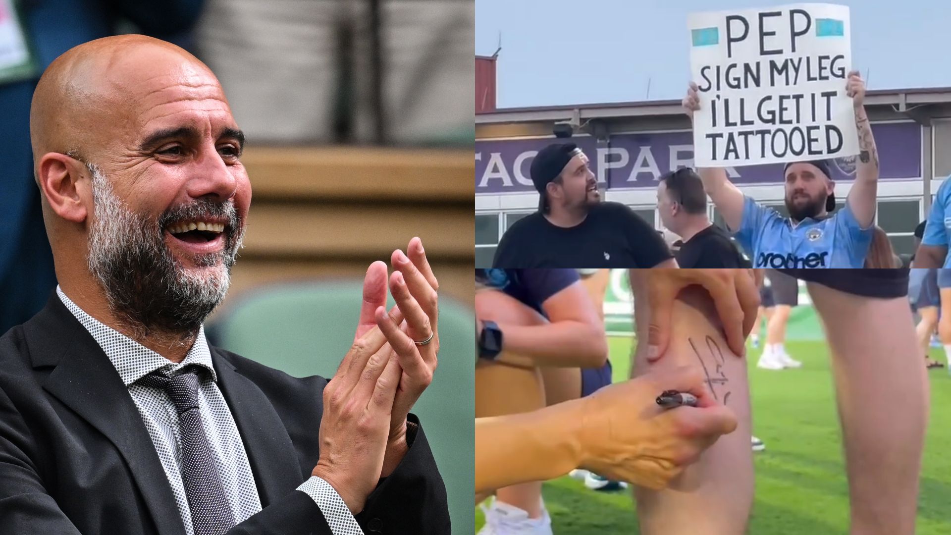 GFX Pep Guardiola fan leg autograph 2024