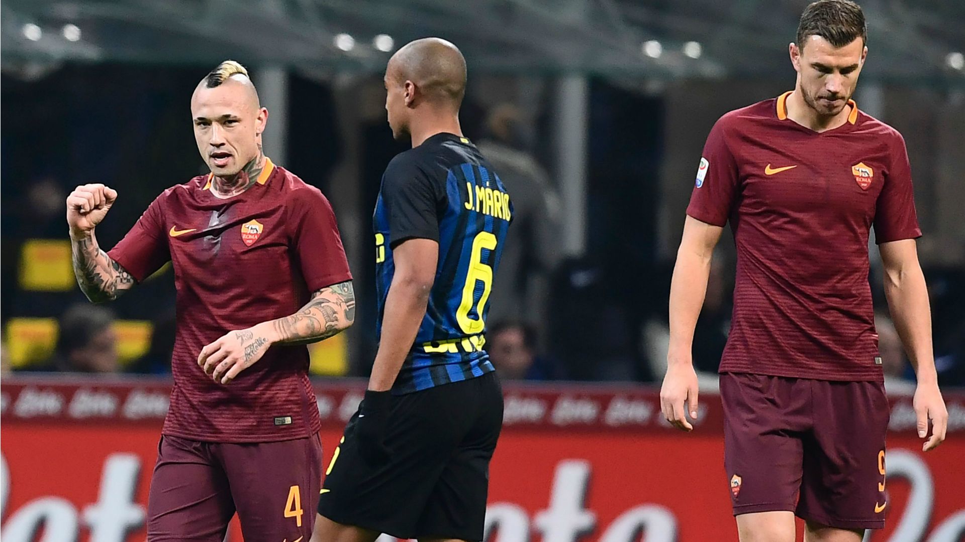 Radja Nainggolan celebrating Inter Roma Serie A 26022017