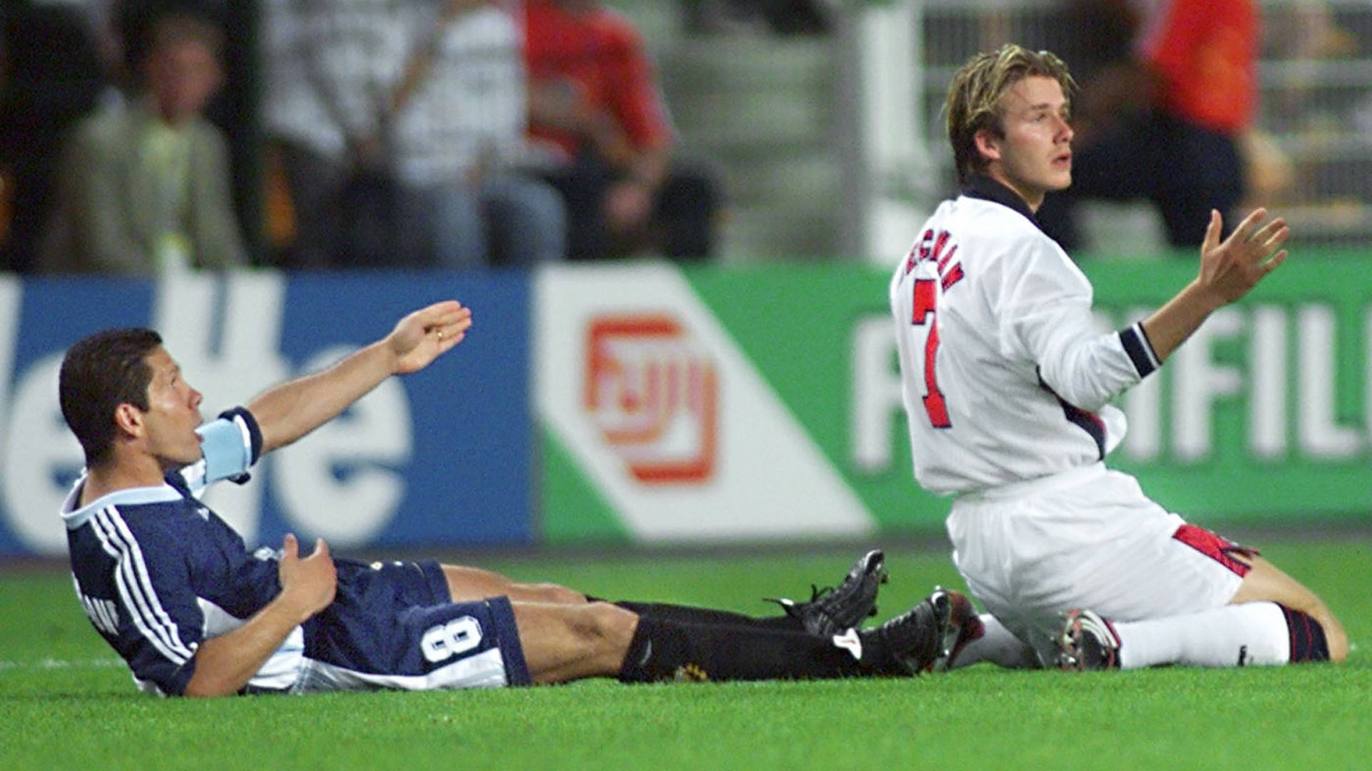 David Beckham Diego Simeone England Argentina 1998 World Cup