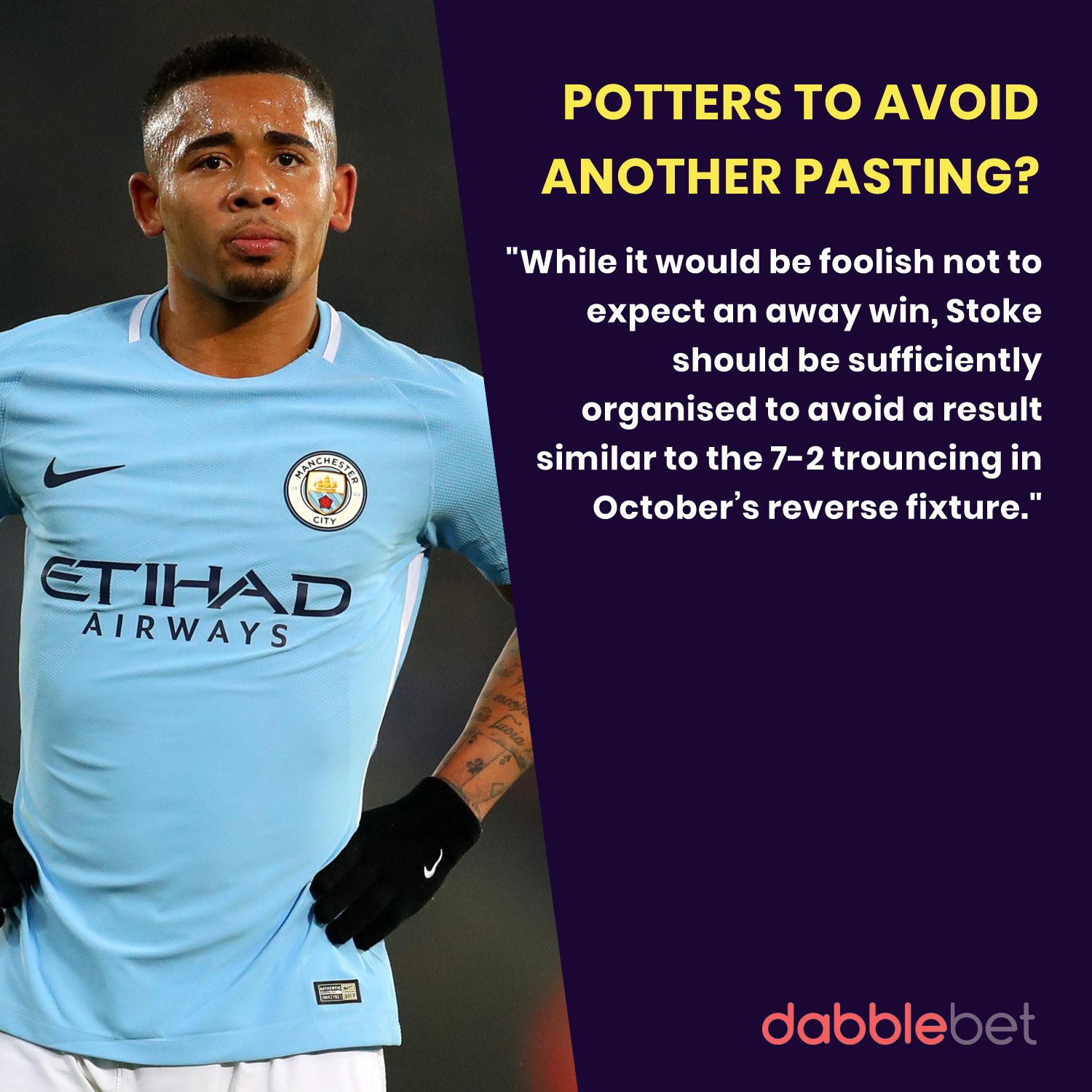 dabblebet preview Stoke v Manchester City