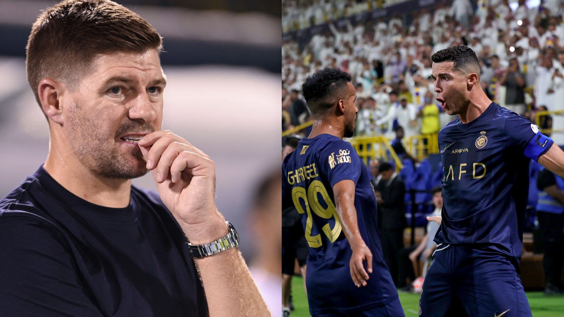 Cristiano Ronaldo - Steven Gerrard - Nassr - Ittifaq 2023 Saudi Pro League