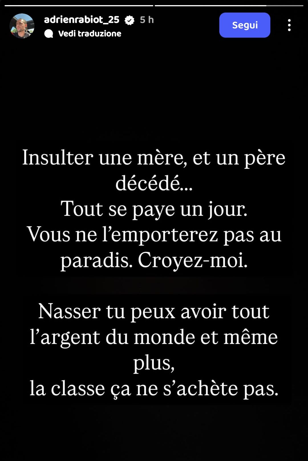 Rabiot story Instagram