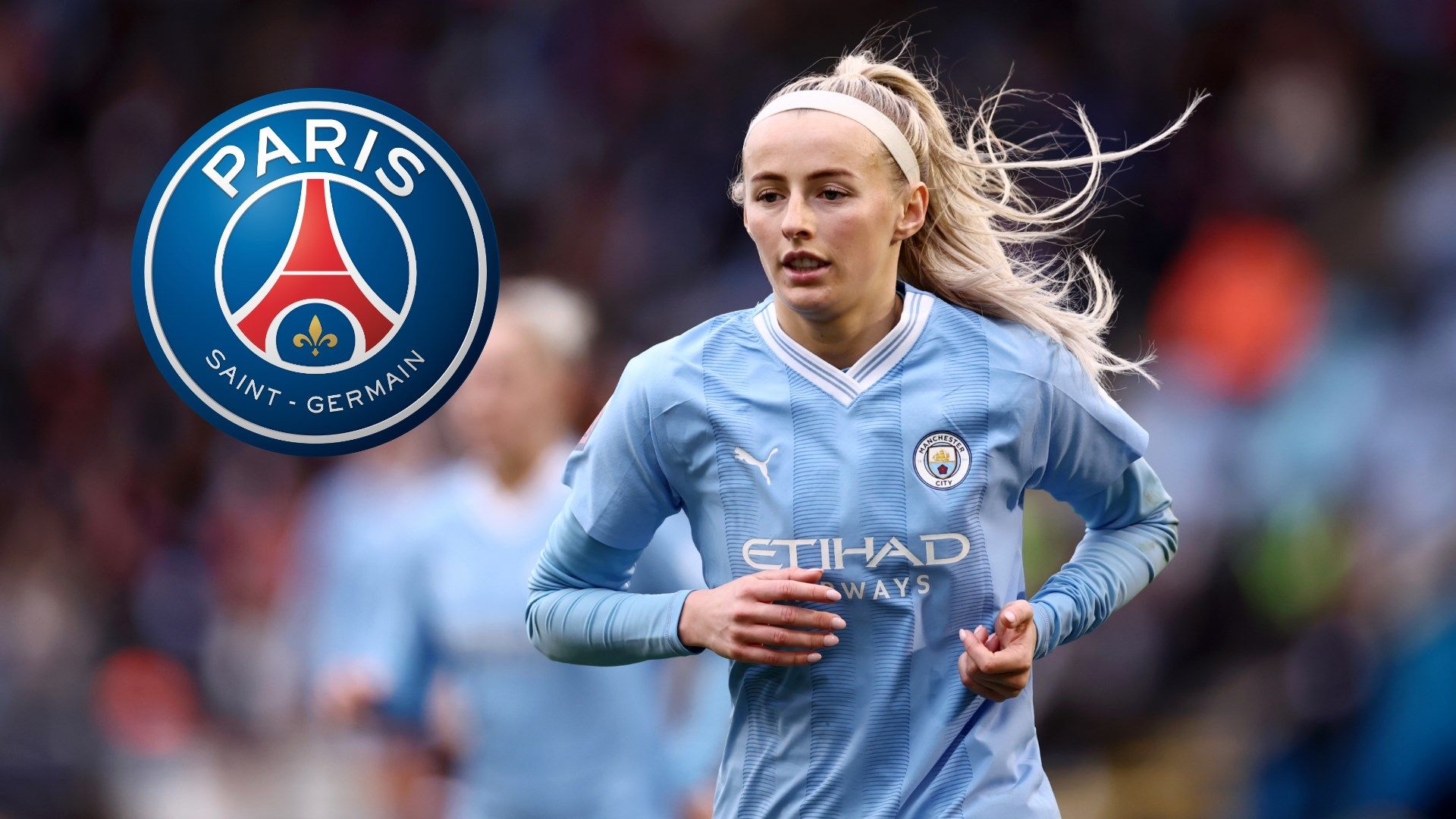 Chloe Kelly PSG badge composite