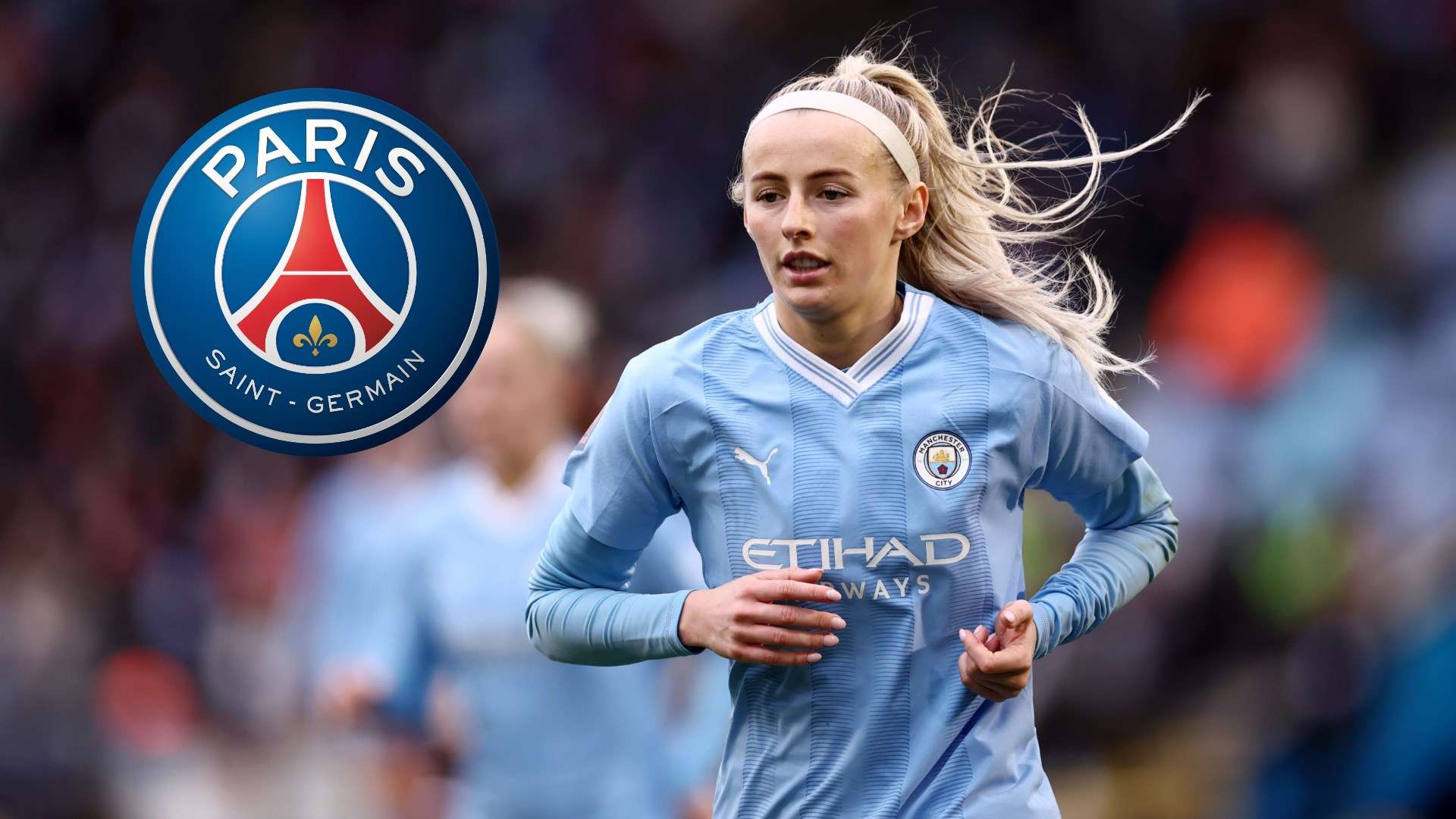 Chloe Kelly PSG badge composite