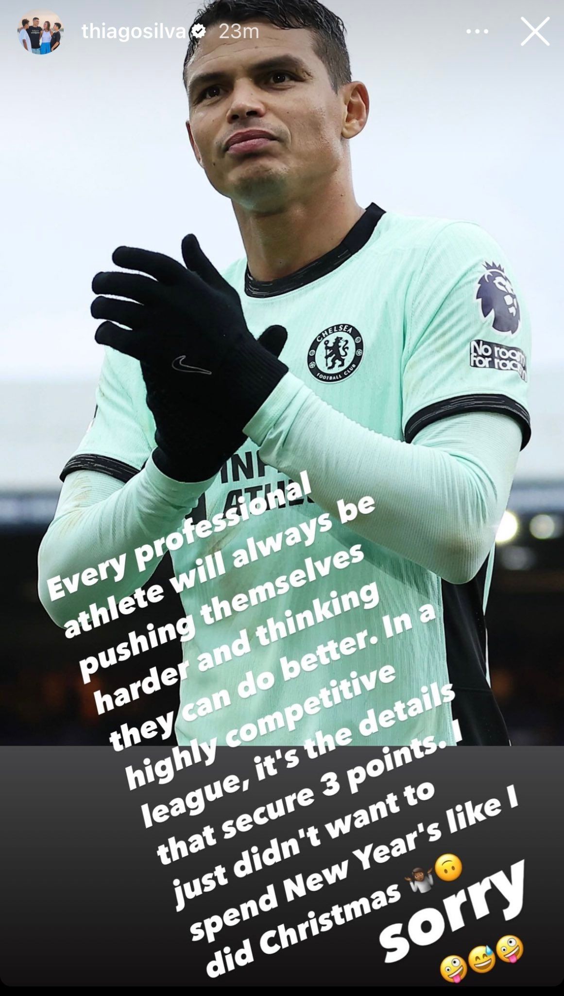 Thiago Silva Instagram story