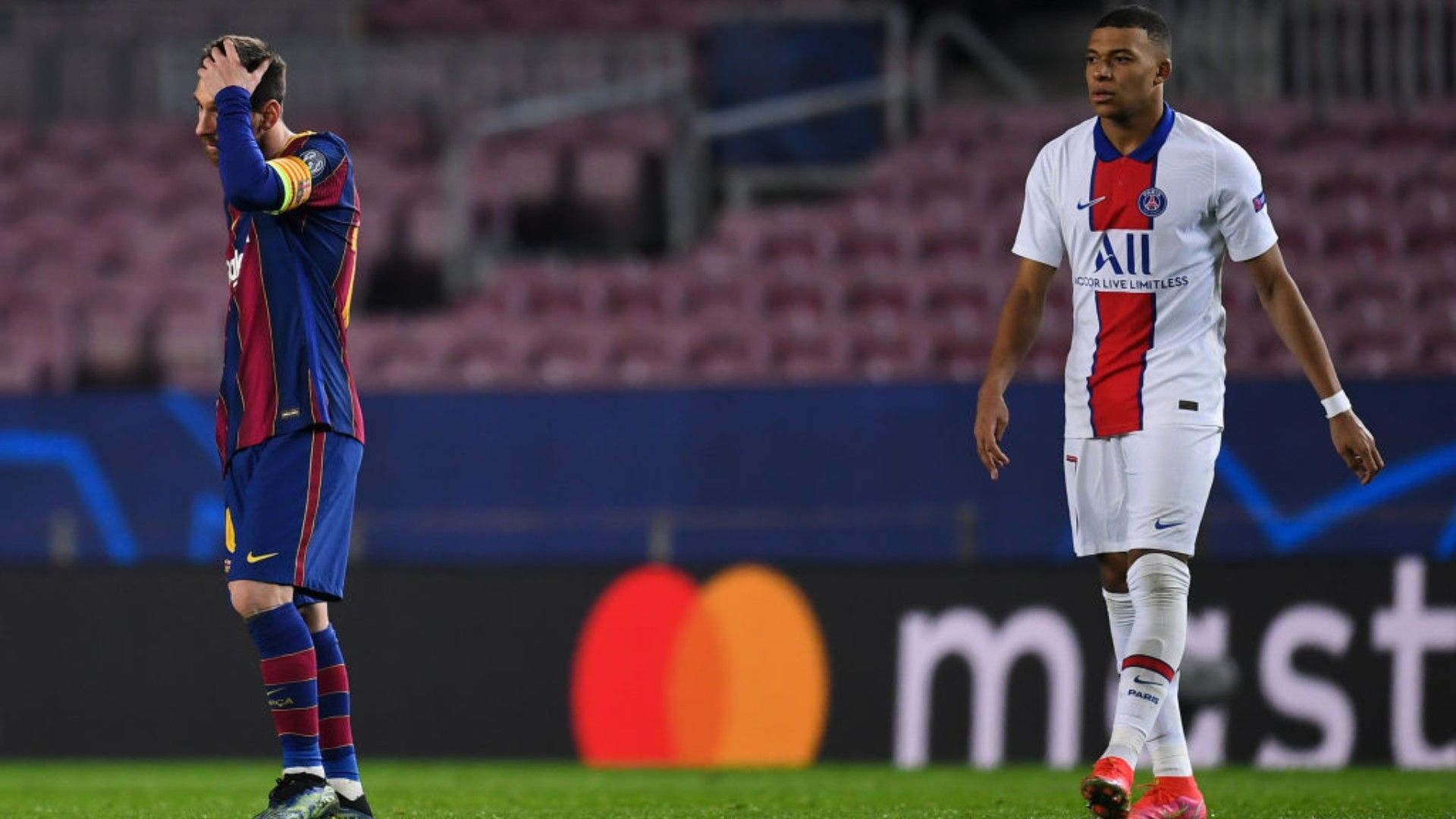 Messi y Mbappé PSG vs Barcelona octavos final vuelta champions