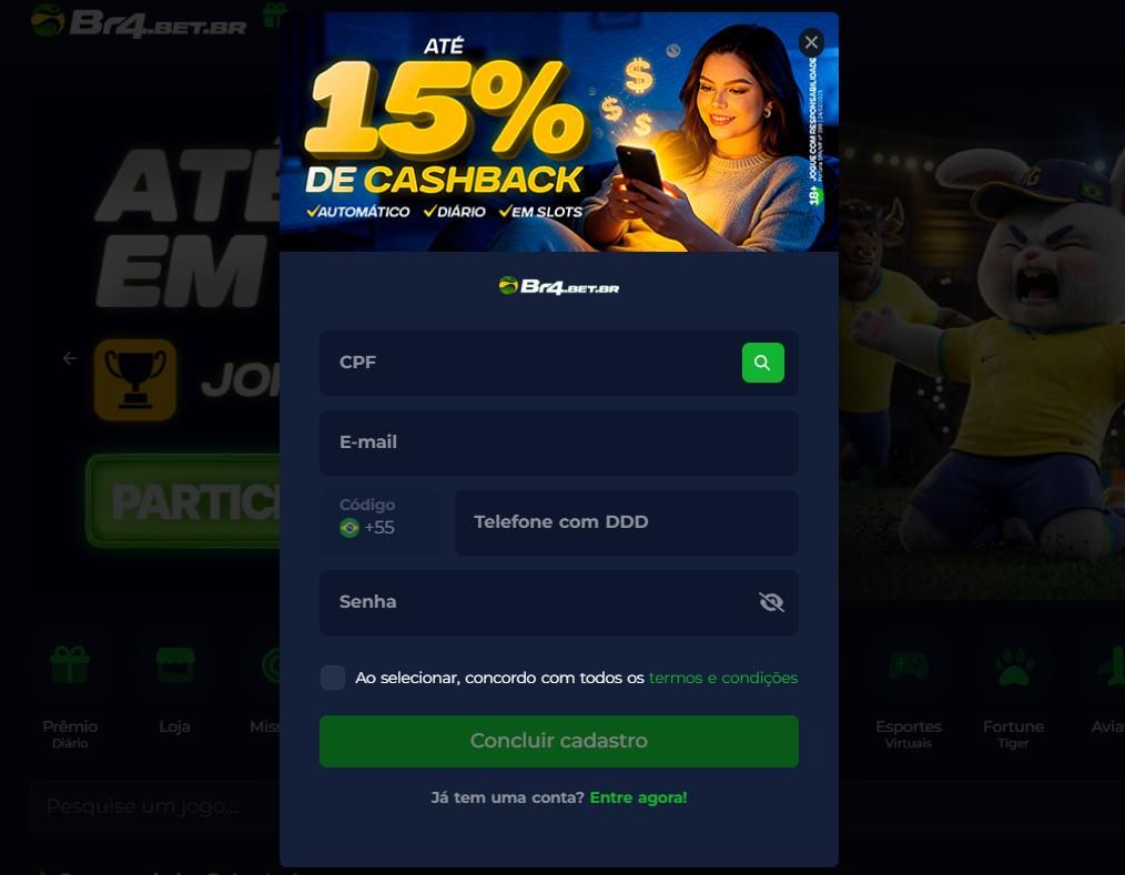 Br4Bet cadastro 