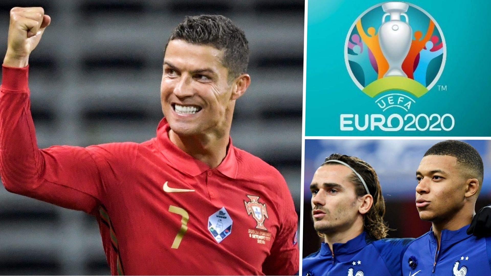 Cristiano Ronaldo Portugal Antoine Griezmann Kylian Mbappe France Euro 2020