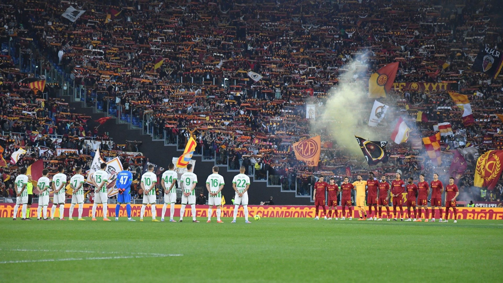 Roma Sassuolo Minuto di raccoglimento silenzio