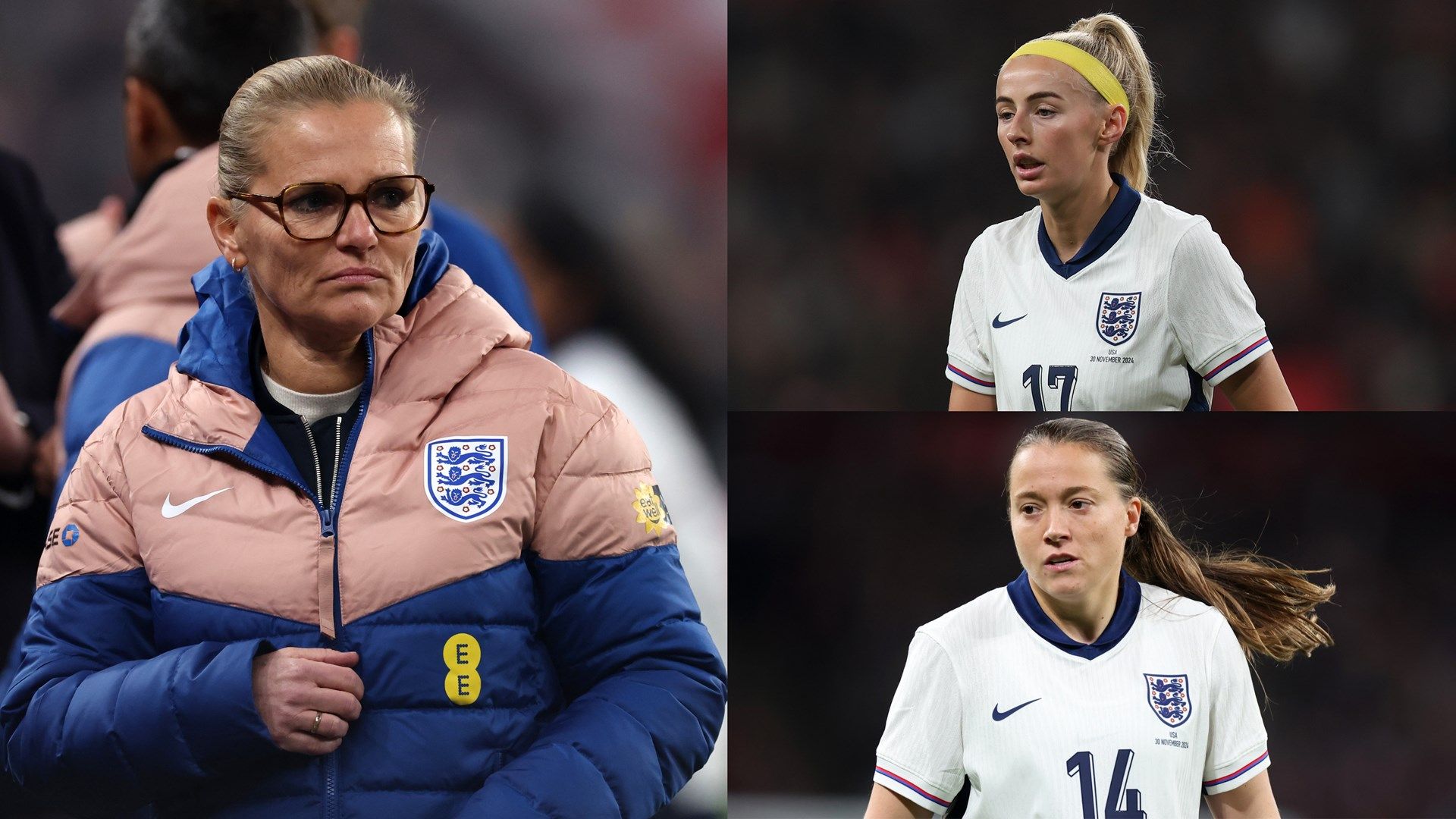 Sarina Wiegman Chloe Kelly Fran Kirby composite
