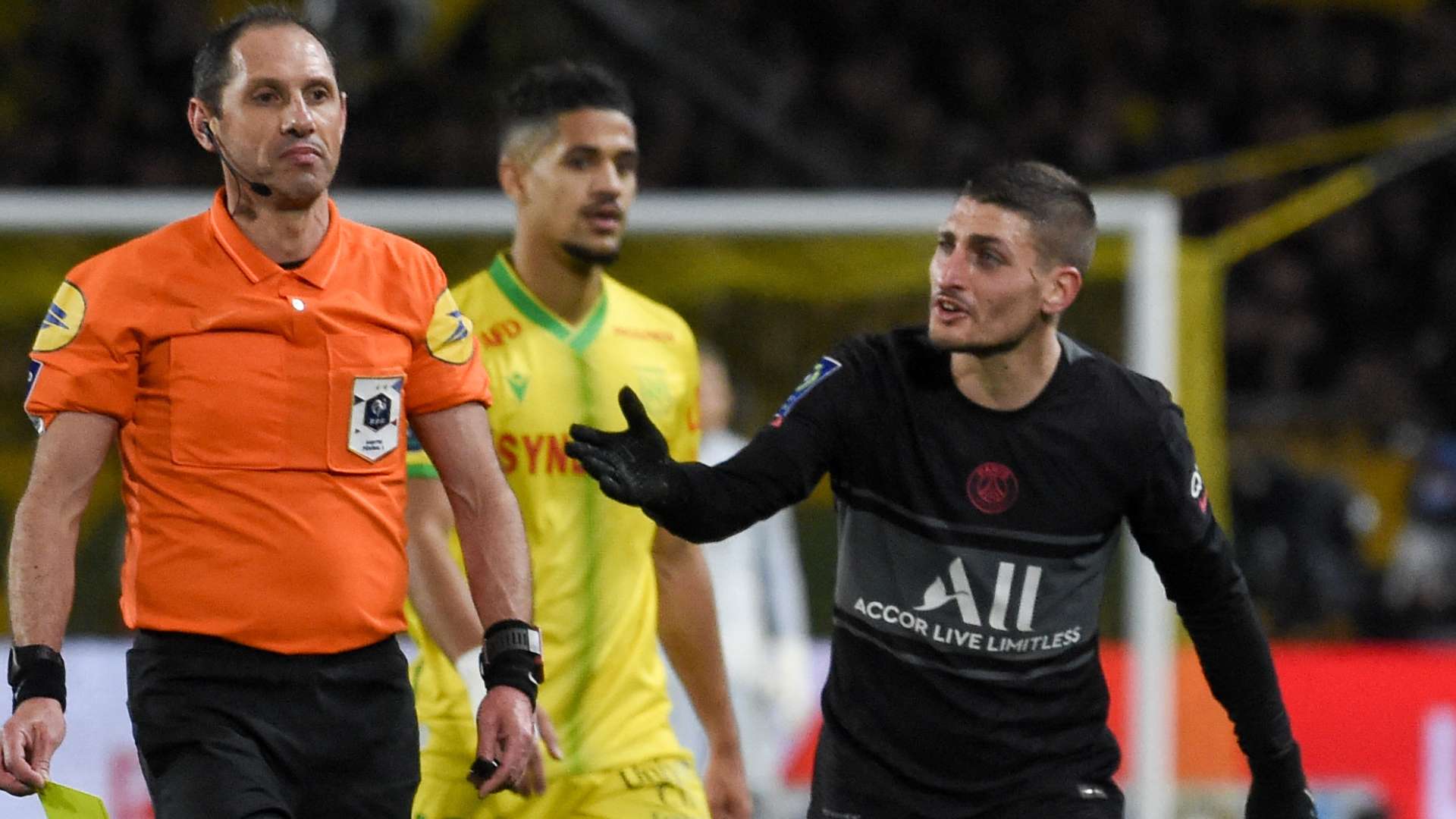 Nantes-PSG Arbitre Lesage Marco Verratti