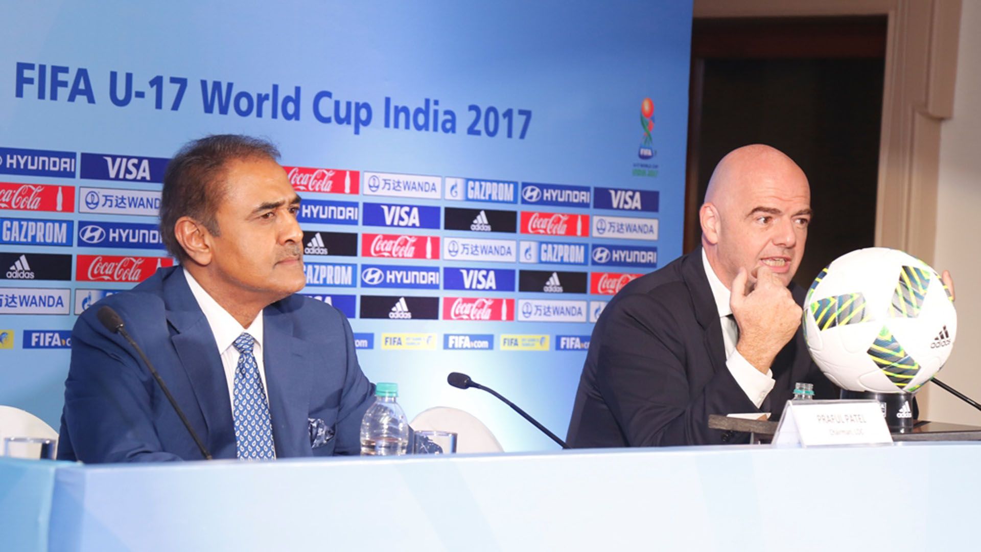 Praful Patel Gianni Infantino press conference in Goa