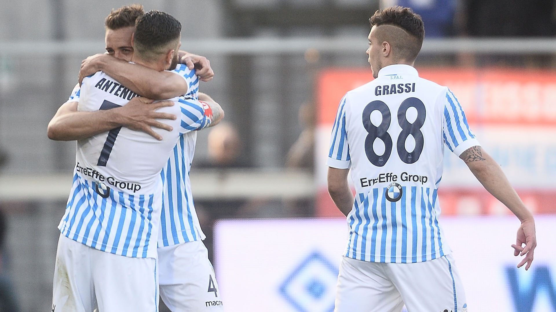 Spal celebrating Atalanta