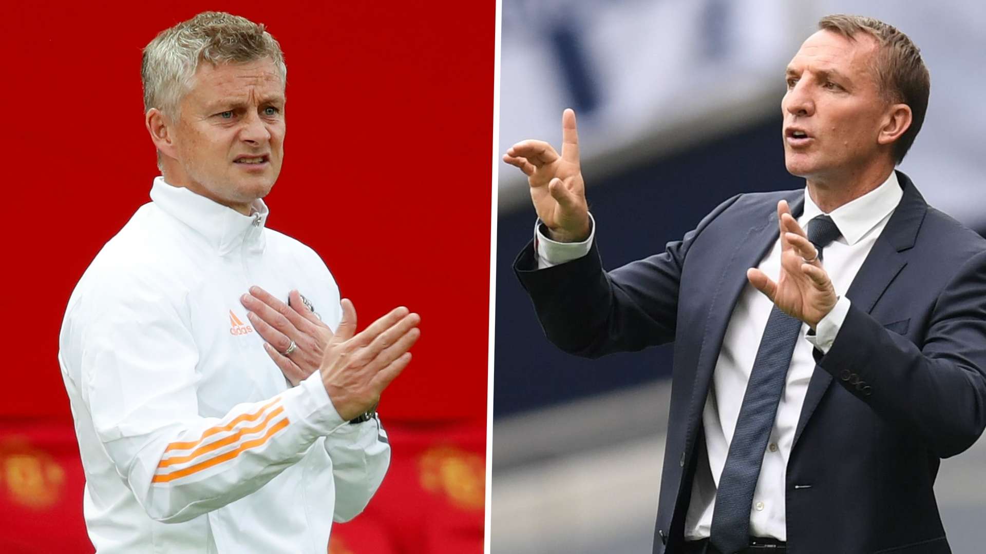 Ole Gunnar Solskjaer Brendan Rodgers Manchester United Leicester 2019-20 GFX