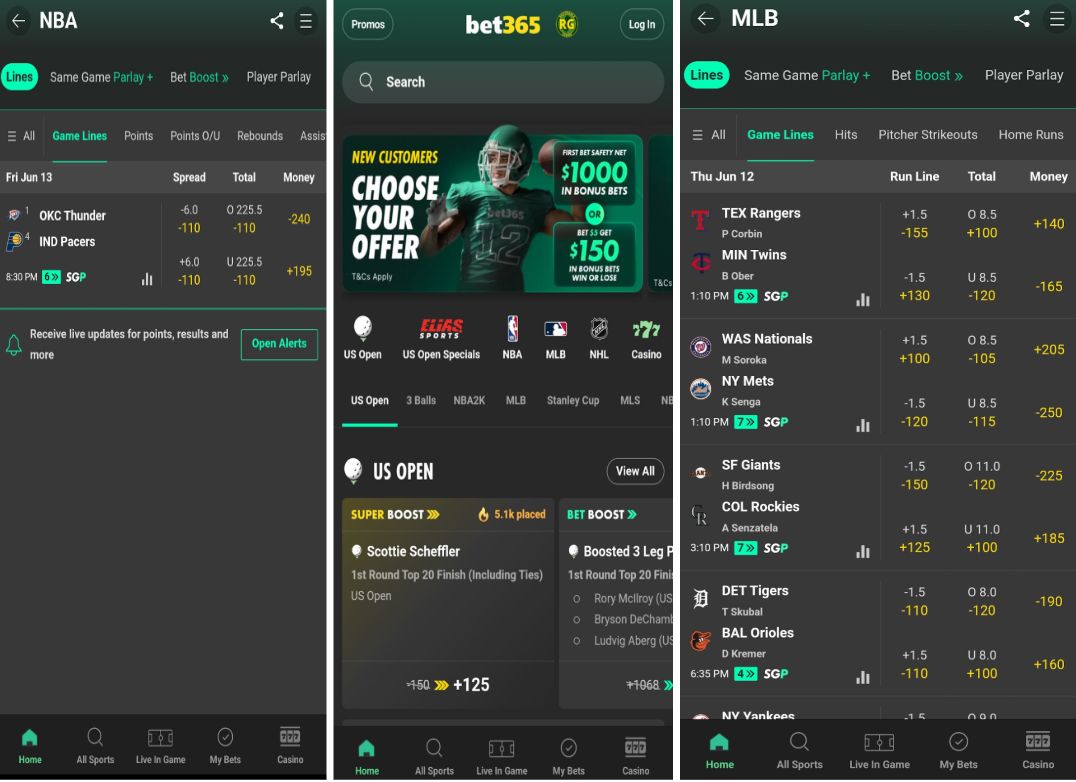 bet365 app home page
