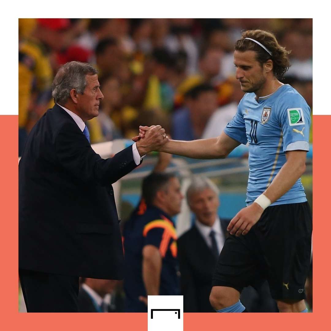 Oscar Tabarez Diego Forlan Uruguay GFX