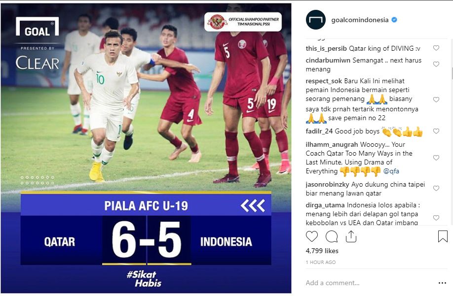 Instagram Comments Qatar 6-5 Indonesia