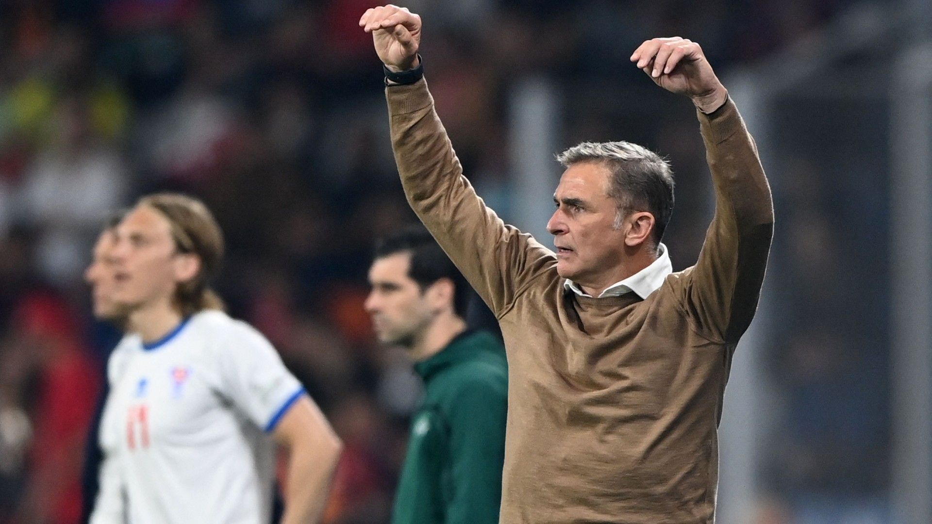 Turkey's German head coach Stefan Kuntz reacts during the UEFA Nations League football match between Turkey and Faroe Islands 