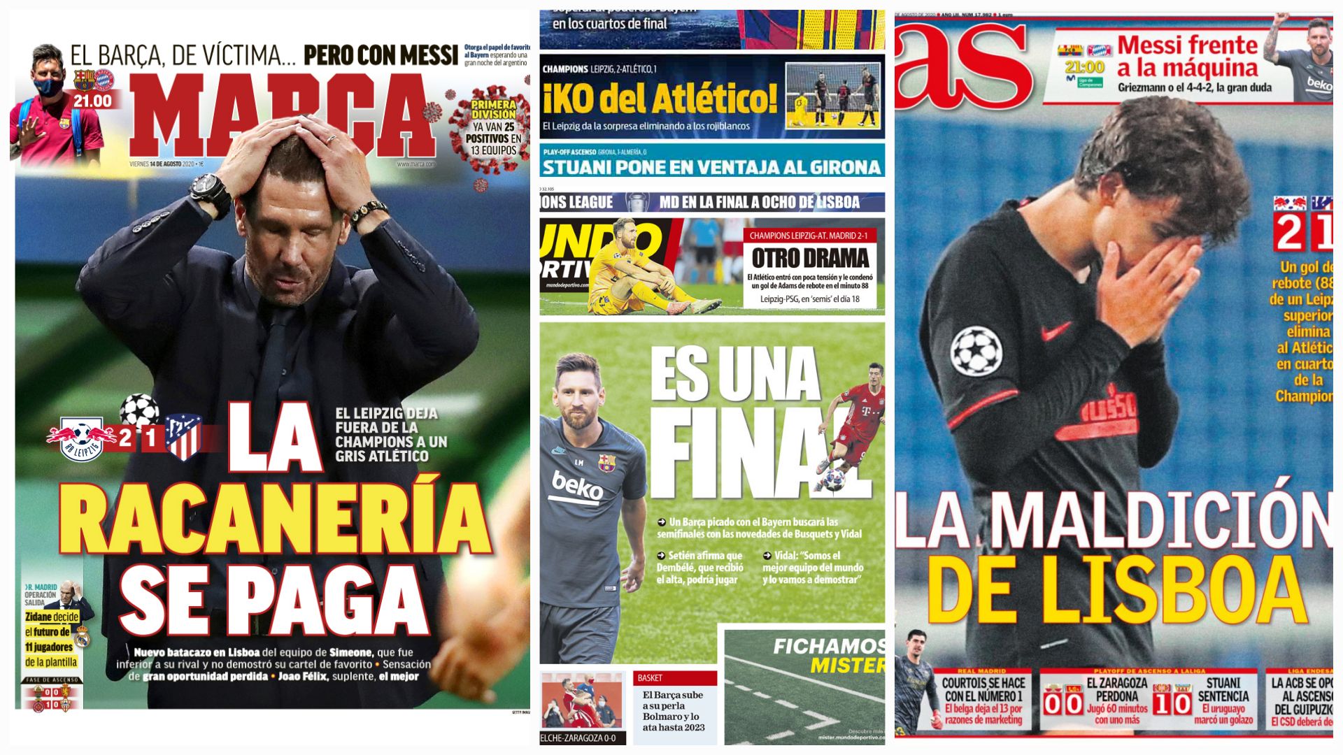 Portadas eliminación Atlético