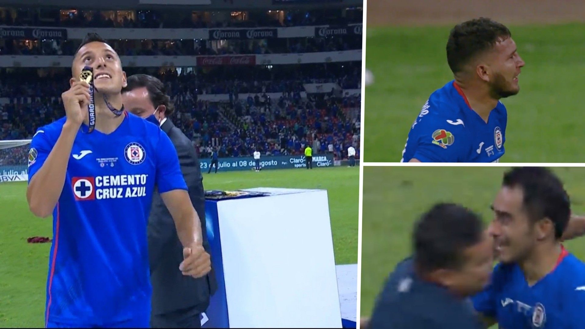 Jugadores Cruz Azul llorando
