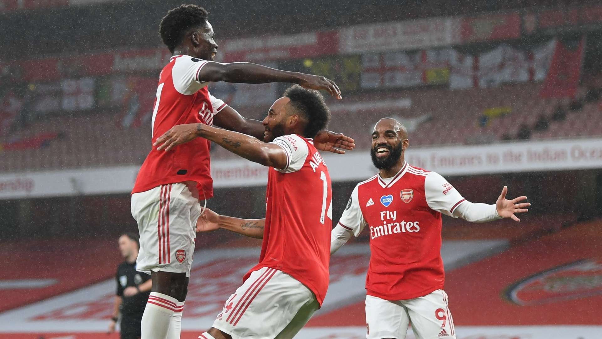 Bukayo Saka, Pierre-Emerick Aubameyang, Alexandre Lacazette, Arsenal