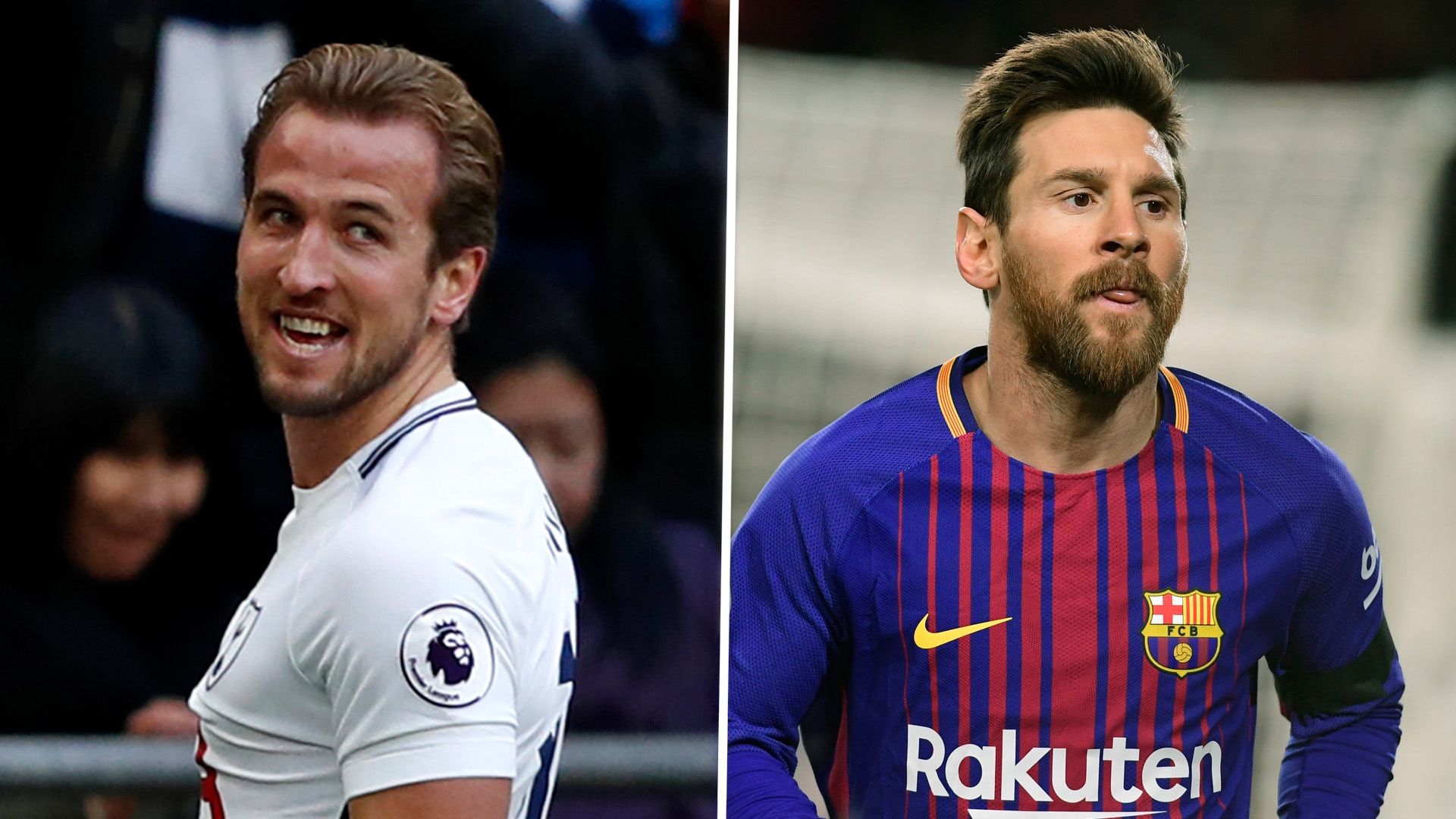 Harry Kane Lionel Messi composite