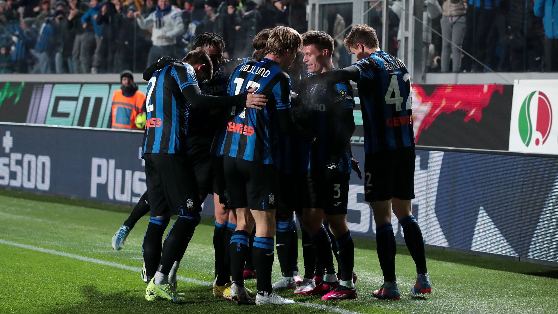 Atalanta players celebrating Atalanta Sampdoria Serie A