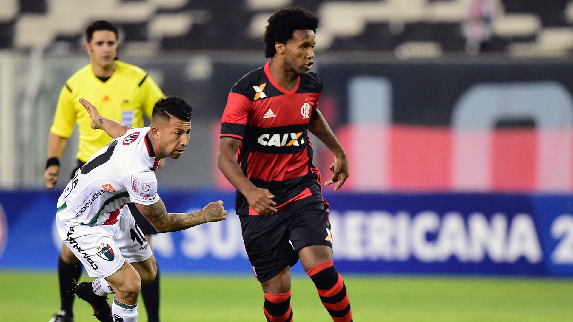 Leonardo Valencia Rafael Vaz Palestino Flamengo Copa Sudamericana 21092016