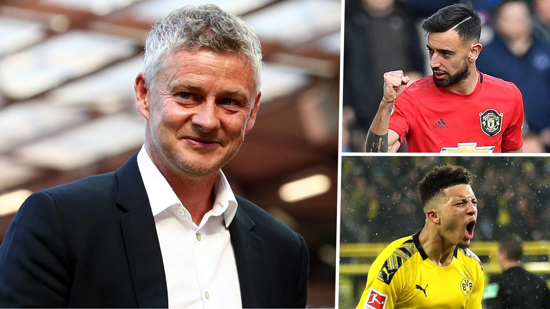 Ole Gunnar Solskjaer Jadon Sancho Bruno Fernandes GFX