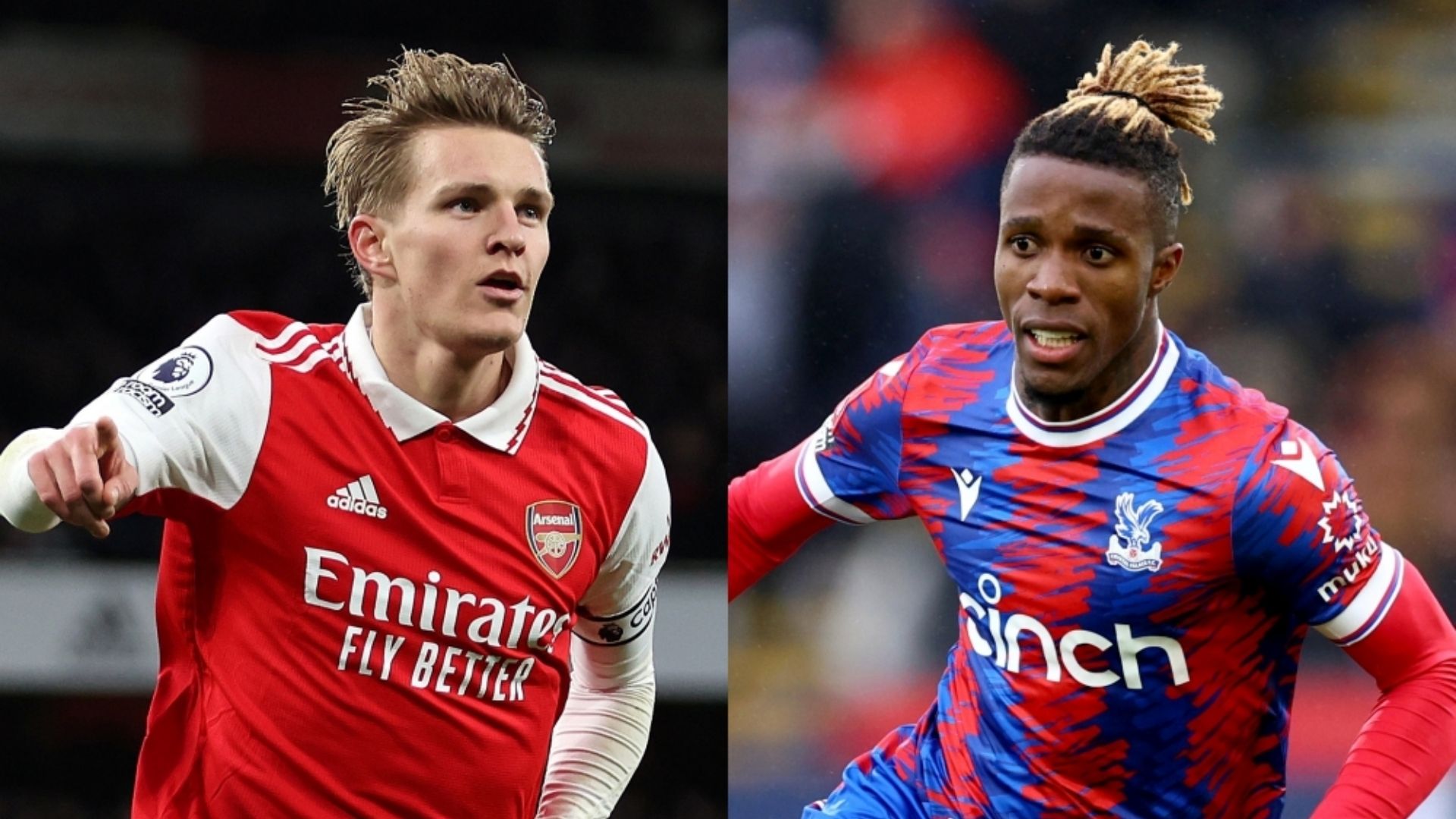 Martin Odegaard Arsenal Wilfried Zaha Crystal Palace