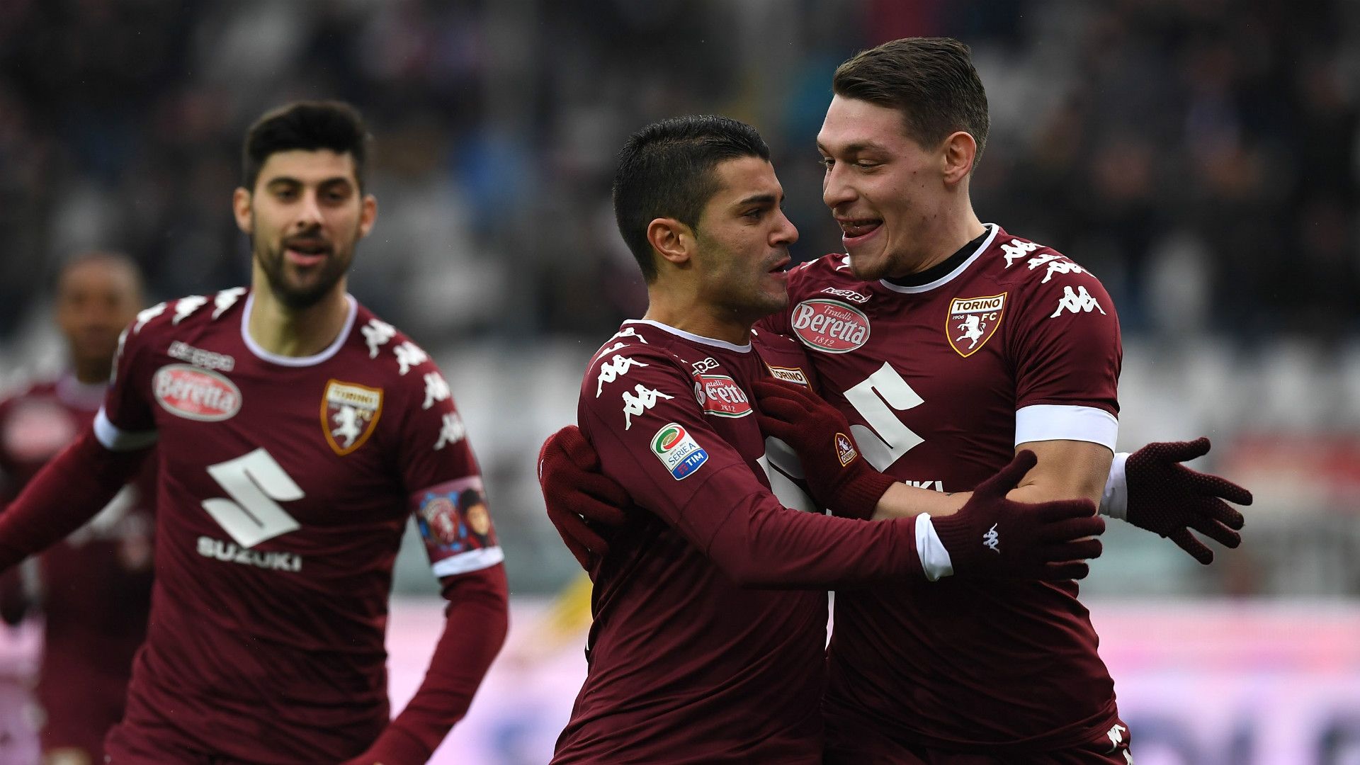 Iago Falque Andrea Belotti Torino celebrating