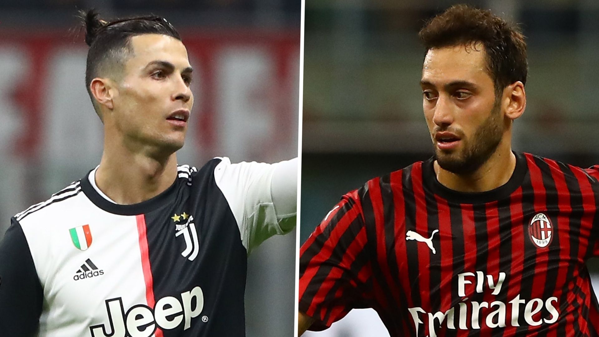 Cristiano Ronaldo Juventus Hakan Calhanoglu AC Milan