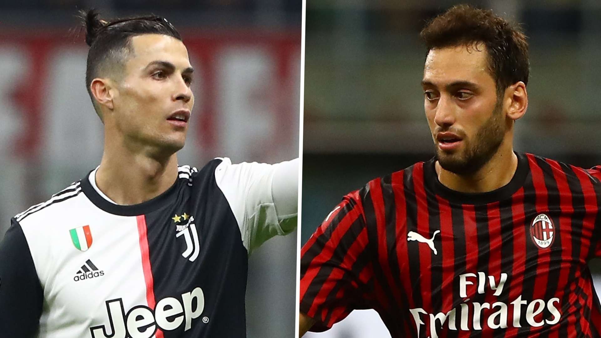 Cristiano Ronaldo Juventus Hakan Calhanoglu AC Milan