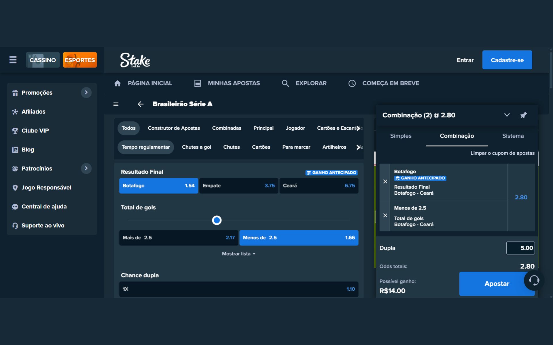 Stake apostas esportivas